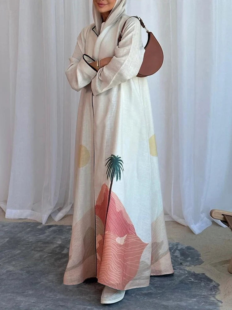 Fashion Linen Long Cardigan Coat