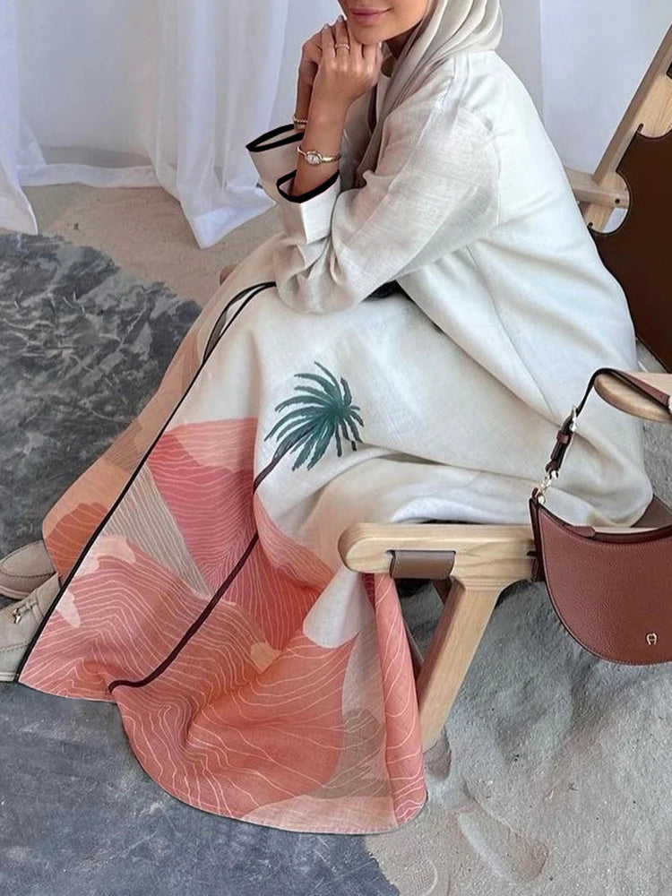 Fashion Linen Long Cardigan Coat
