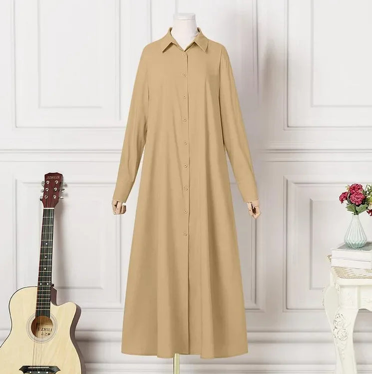 White A-line Cotton Linen Women Long Dress