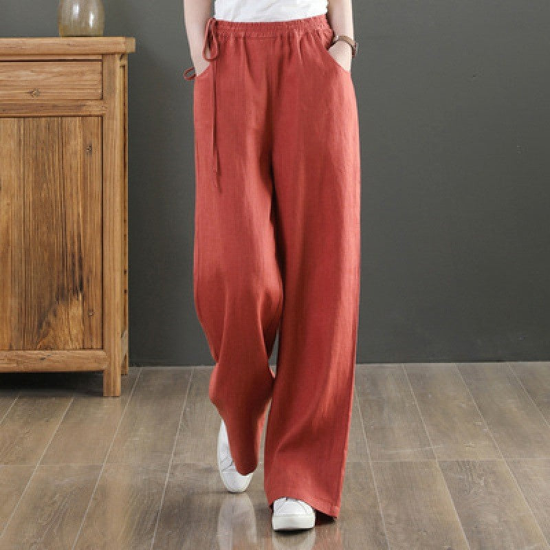 Women Summer Cotton Linen Pants