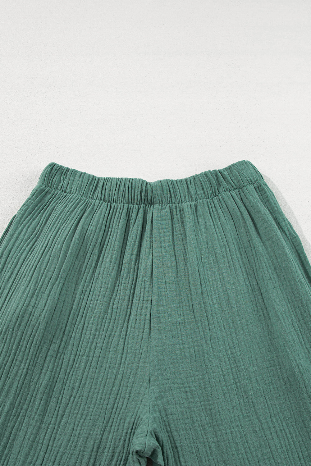 Green Ruffle High Waist Flared Pants