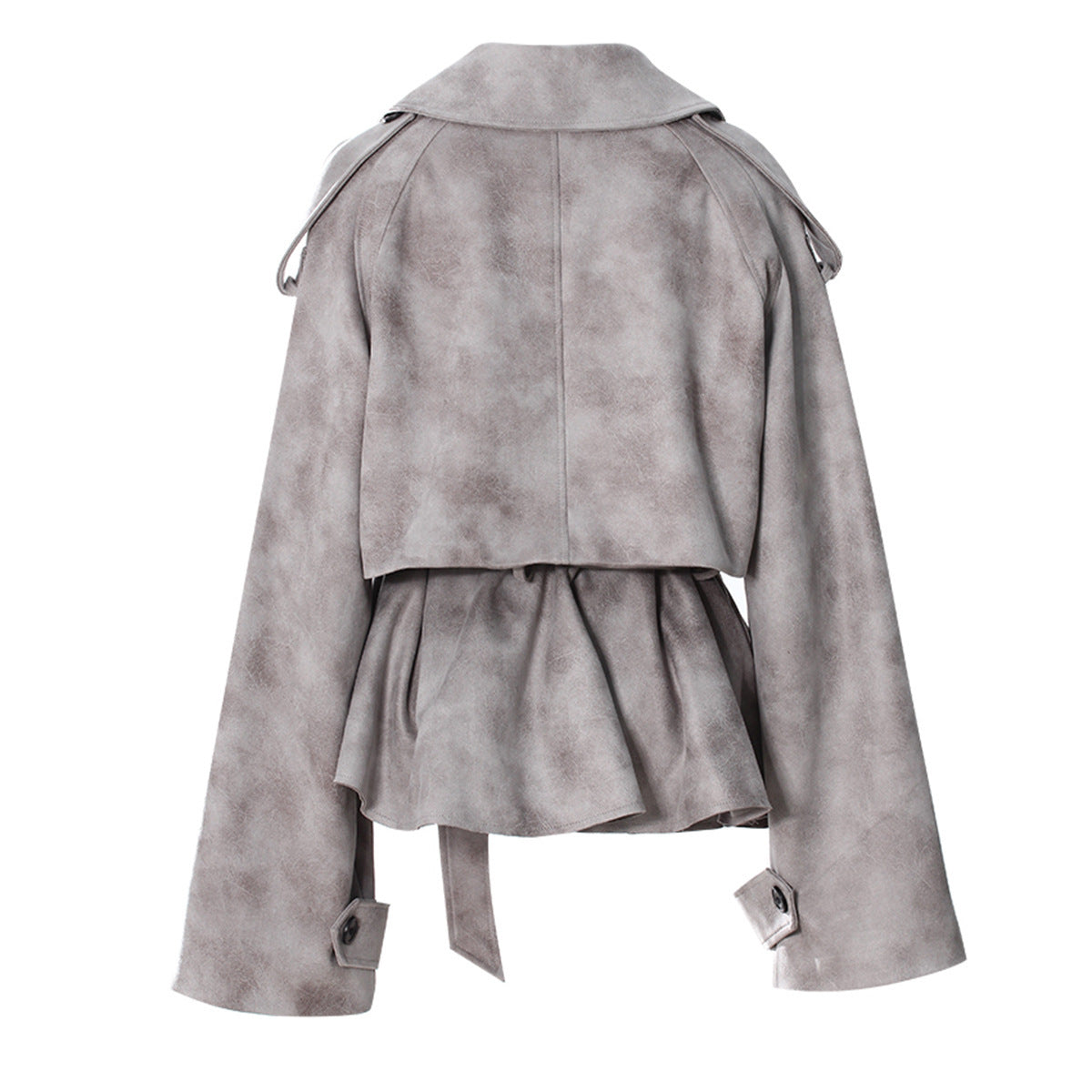 Turn Down Collar Long Sleeve Single Breasted Coats High Waist A Line Skirt 2 Pieces Sets