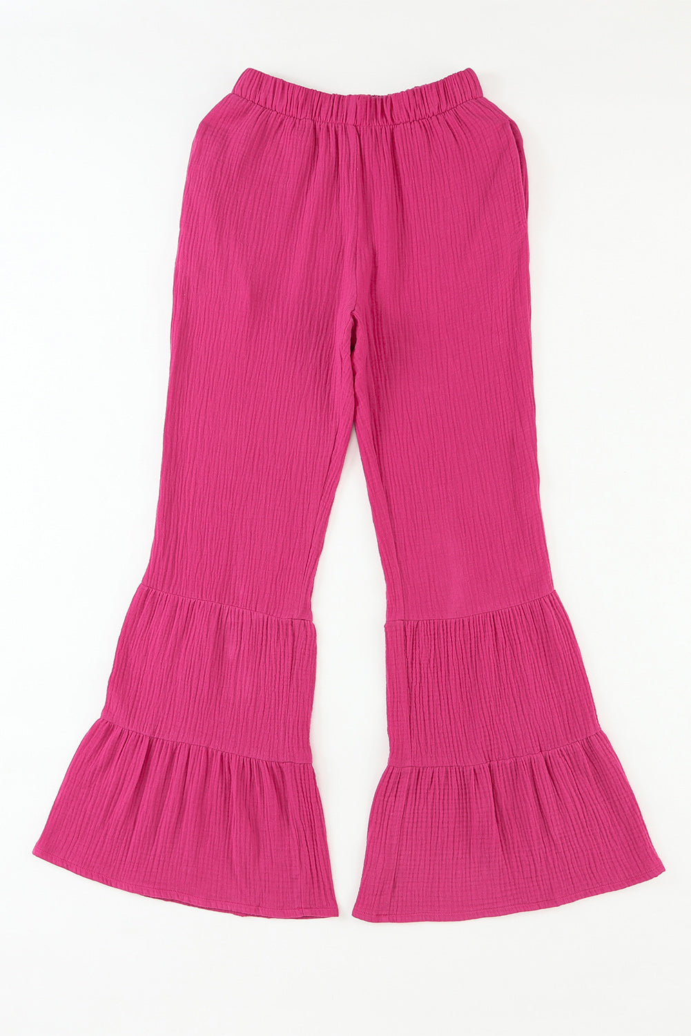 Green Ruffle High Waist Flared Pants