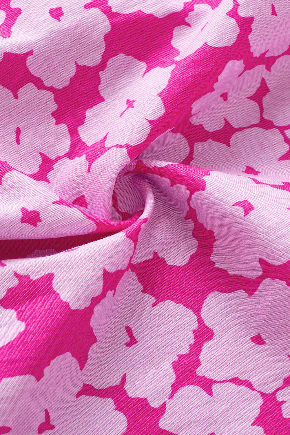 Pink Contrast Ric Rac Layered Ruffle Sleeve Floral Blouse