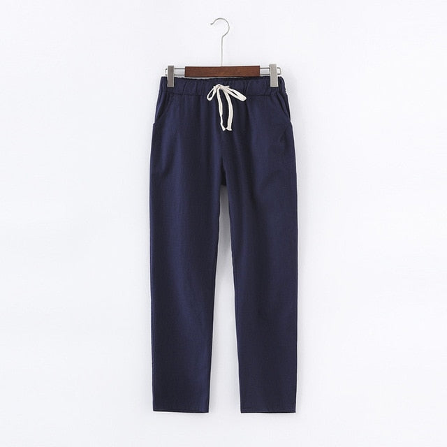 Candy Colors Women Cotton Linen Pants
