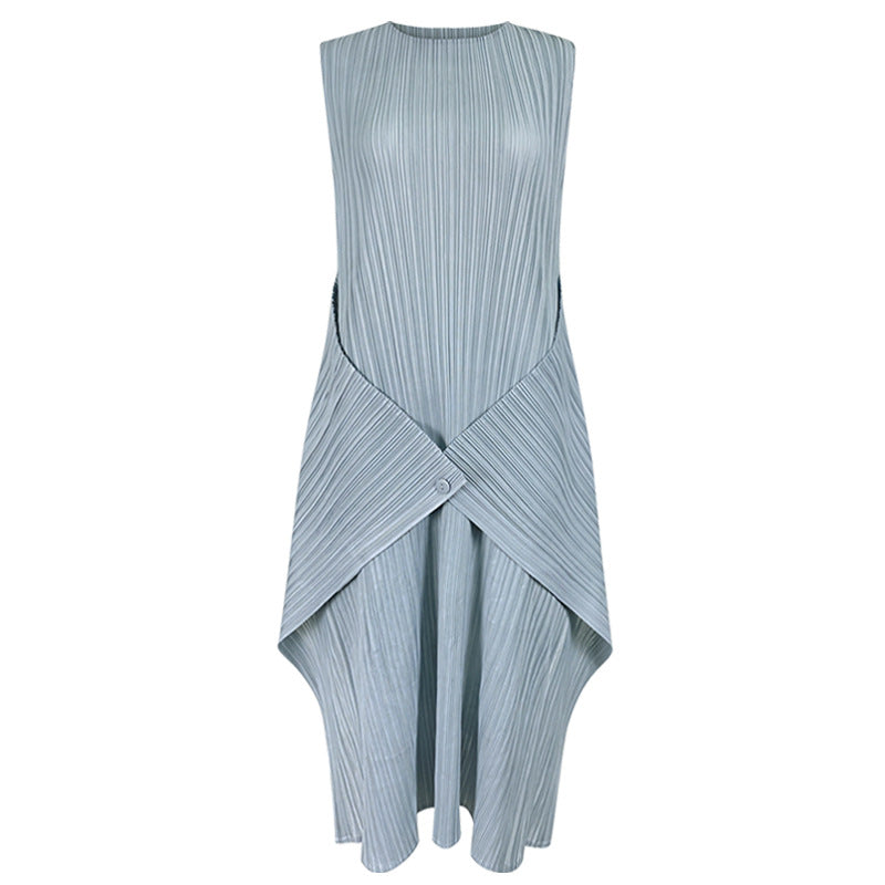 Summer new arrival temperament leisure loose slim sleeveless round neck sleeveless long dress for women