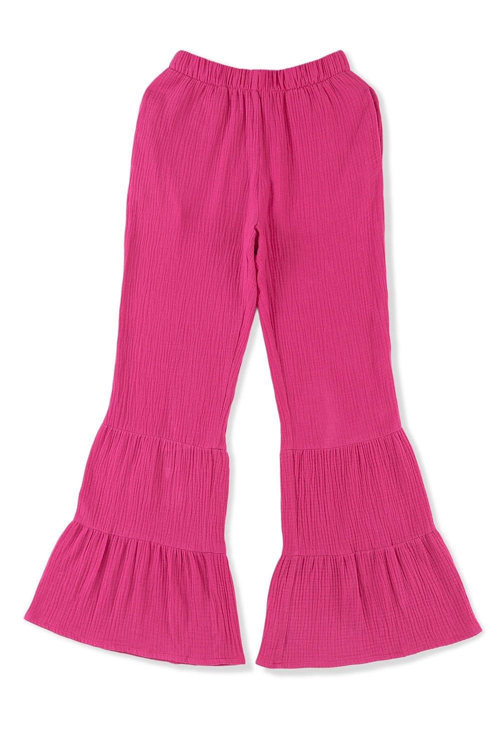 Green Ruffle High Waist Flared Pants