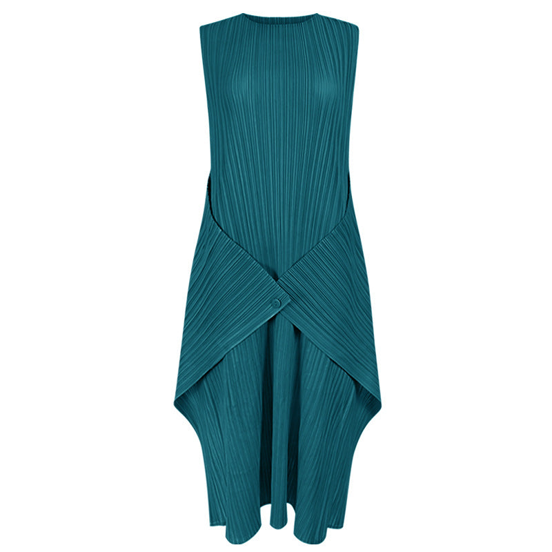 Summer new arrival temperament leisure loose slim sleeveless round neck sleeveless long dress for women