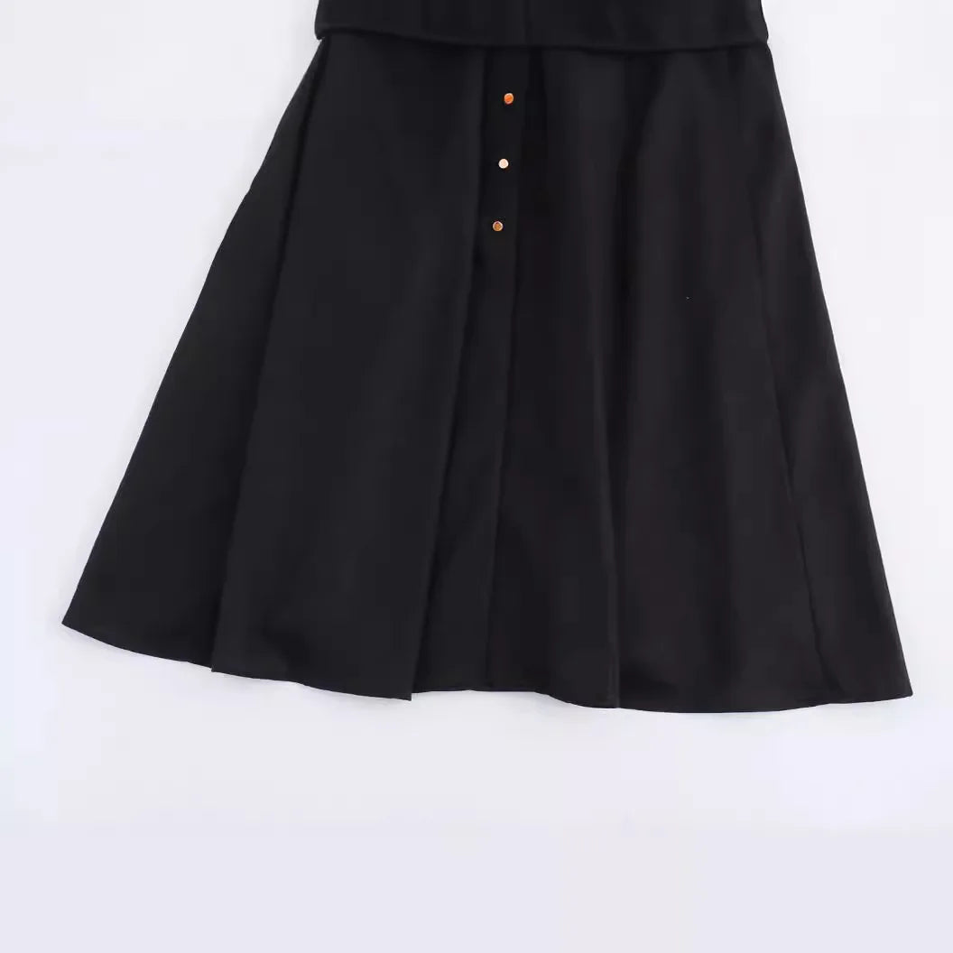 Linen blend midi shirt style dress