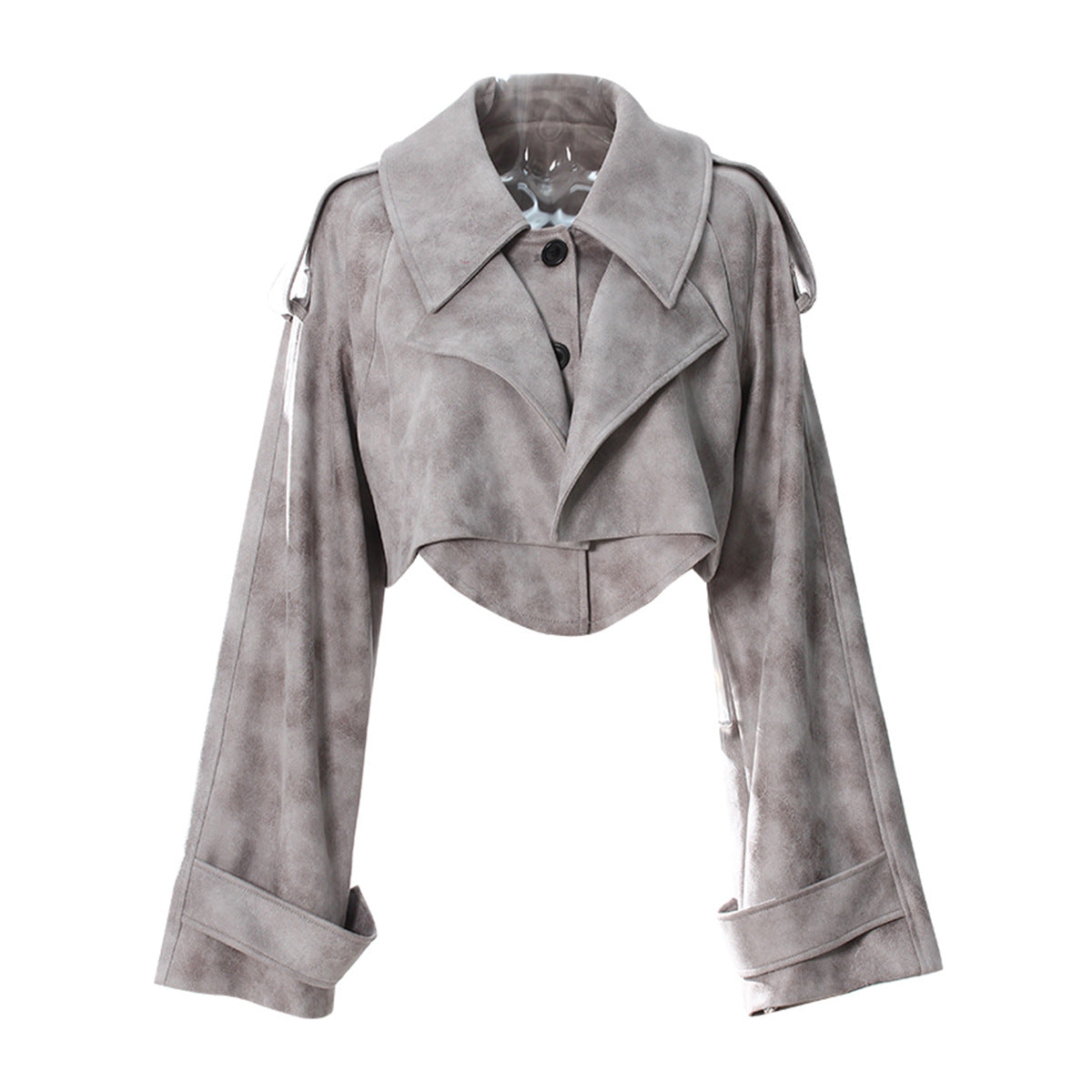 Turn Down Collar Long Sleeve Single Breasted Coats High Waist A Line Skirt 2 Pieces Sets