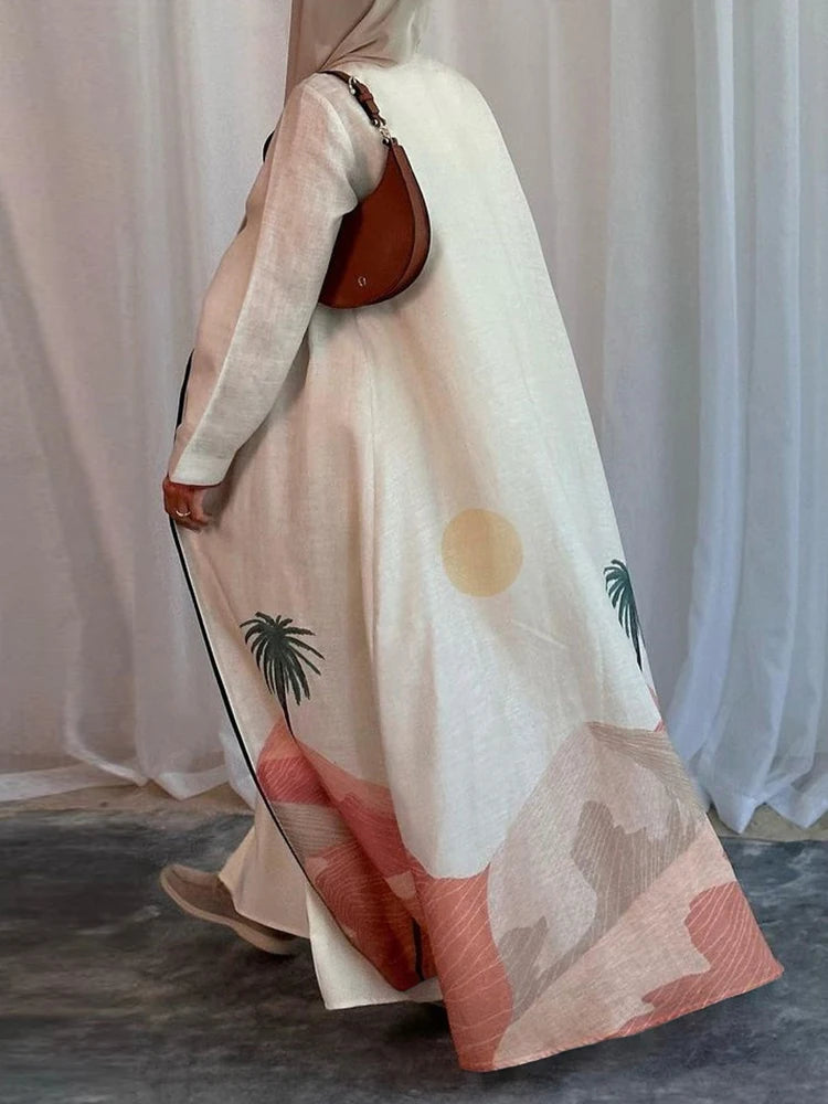 Fashion Linen Long Cardigan Coat