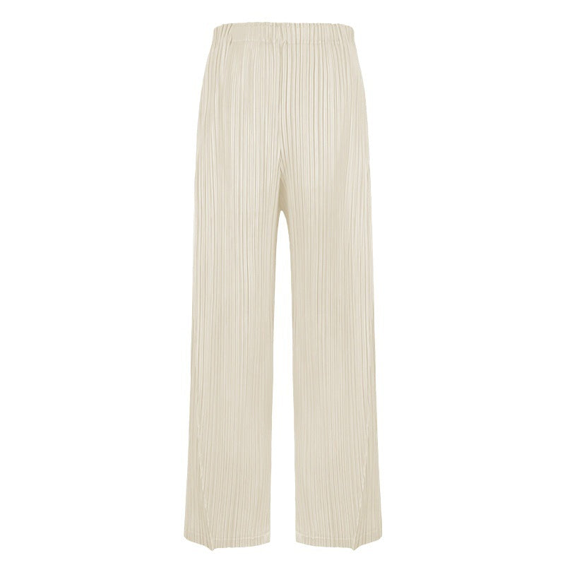 Spring and summer new high-end drape straight casual slim folding pants women's pants