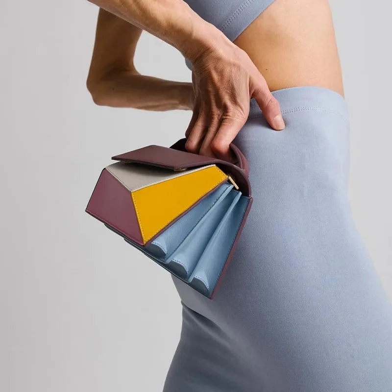 Women Leather Geometric Design Bag
