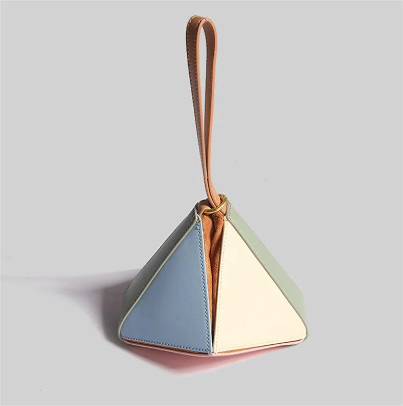 Tri-Color Spliced Crossbody Bags