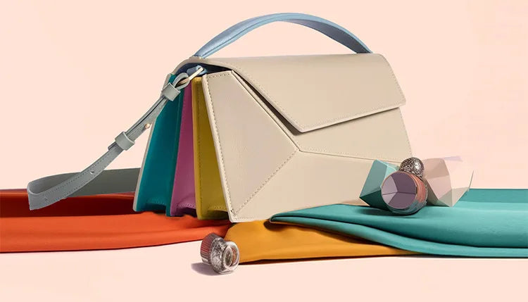 Women Leather Geometric Design Bag