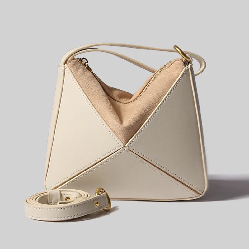 Tri-Color Spliced Crossbody Bags