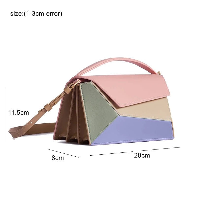 Women Leather Geometric Design Bag