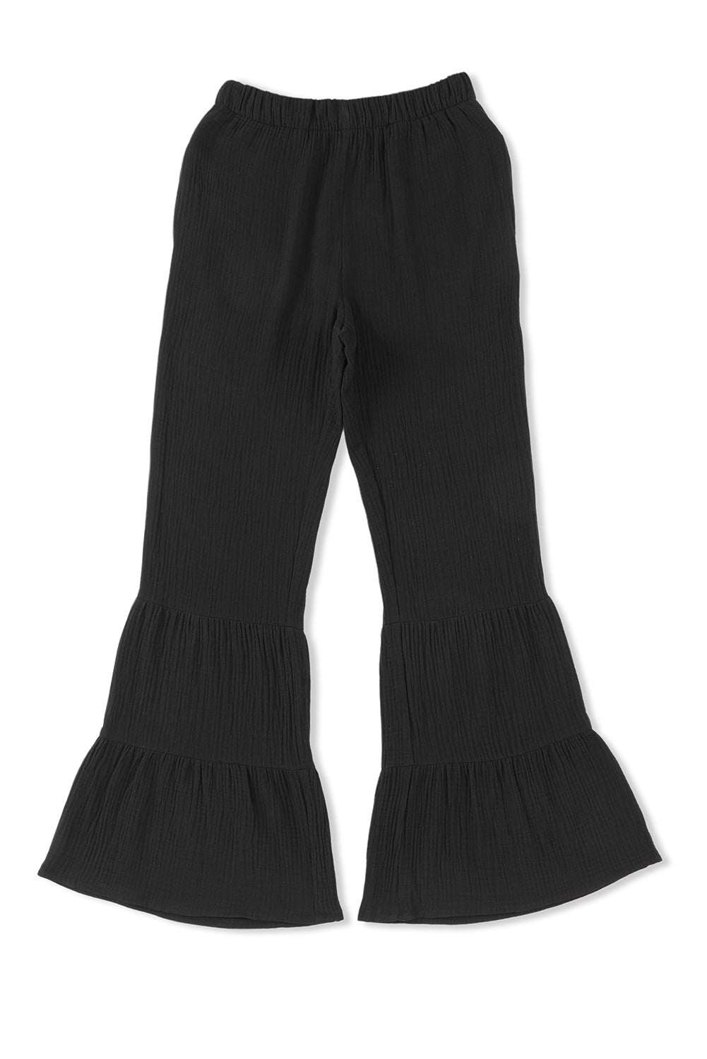 Green Ruffle High Waist Flared Pants