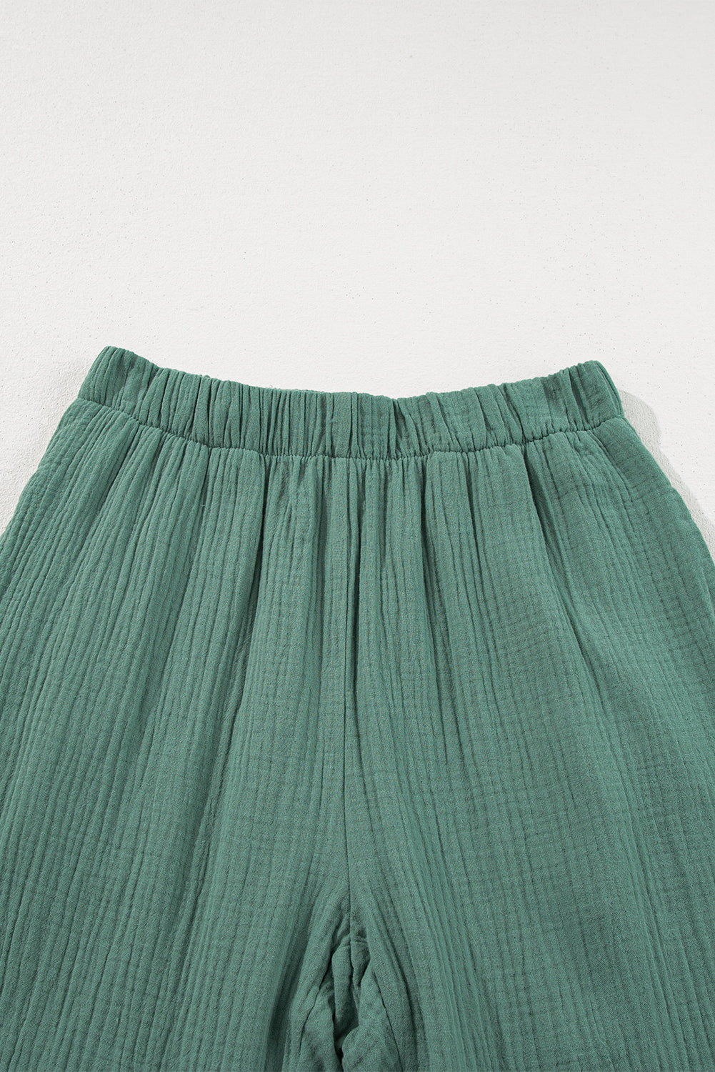 Green Ruffle High Waist Flared Pants