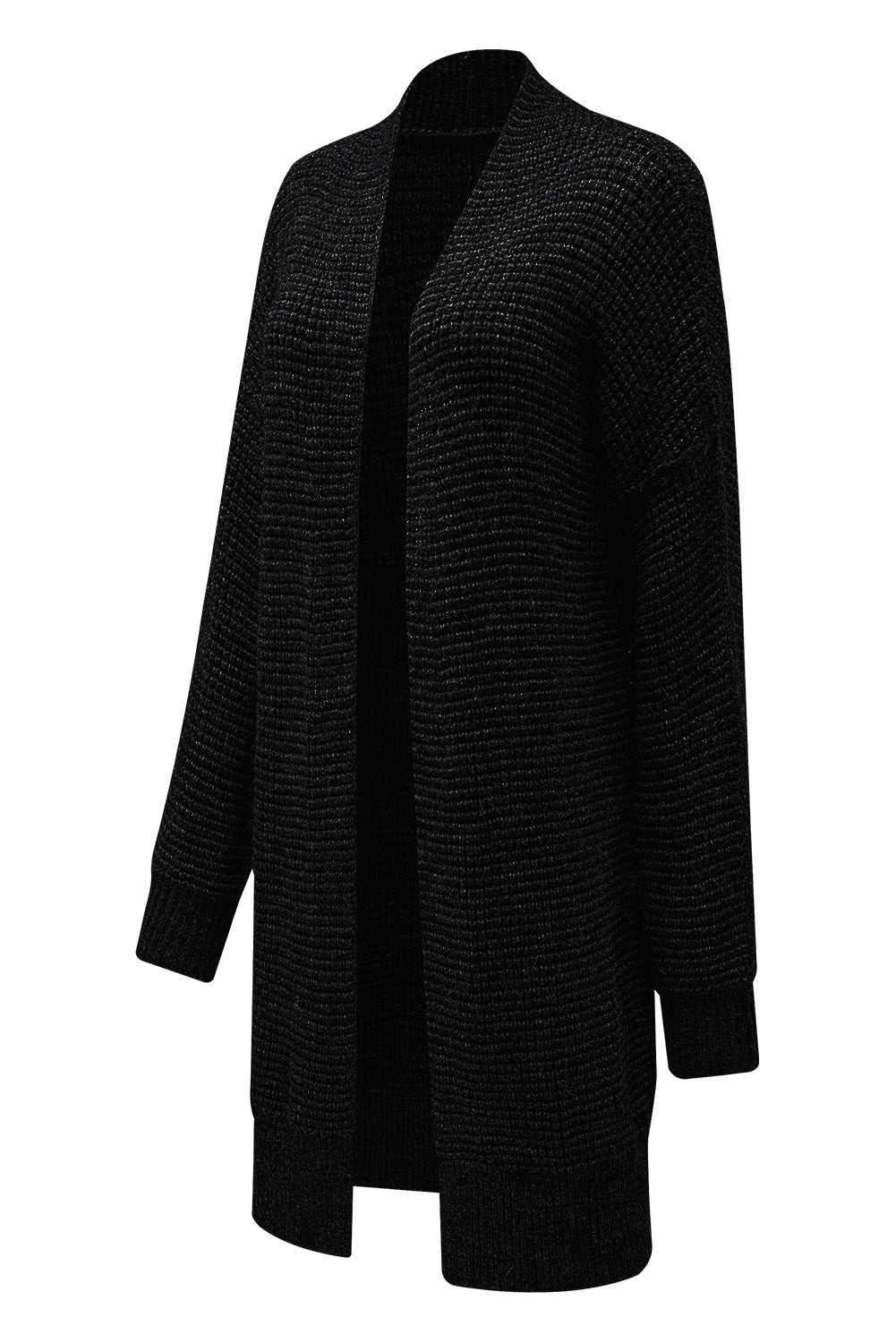 Grey Plaid Contrast Trim Casual Knit Cardigan