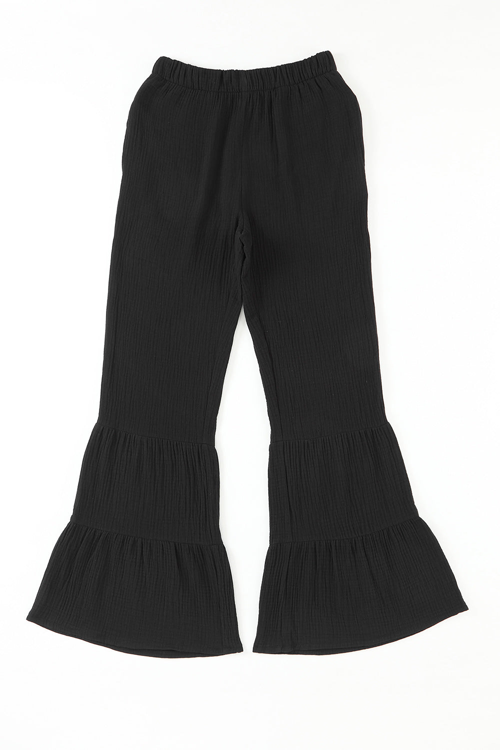 Green Ruffle High Waist Flared Pants