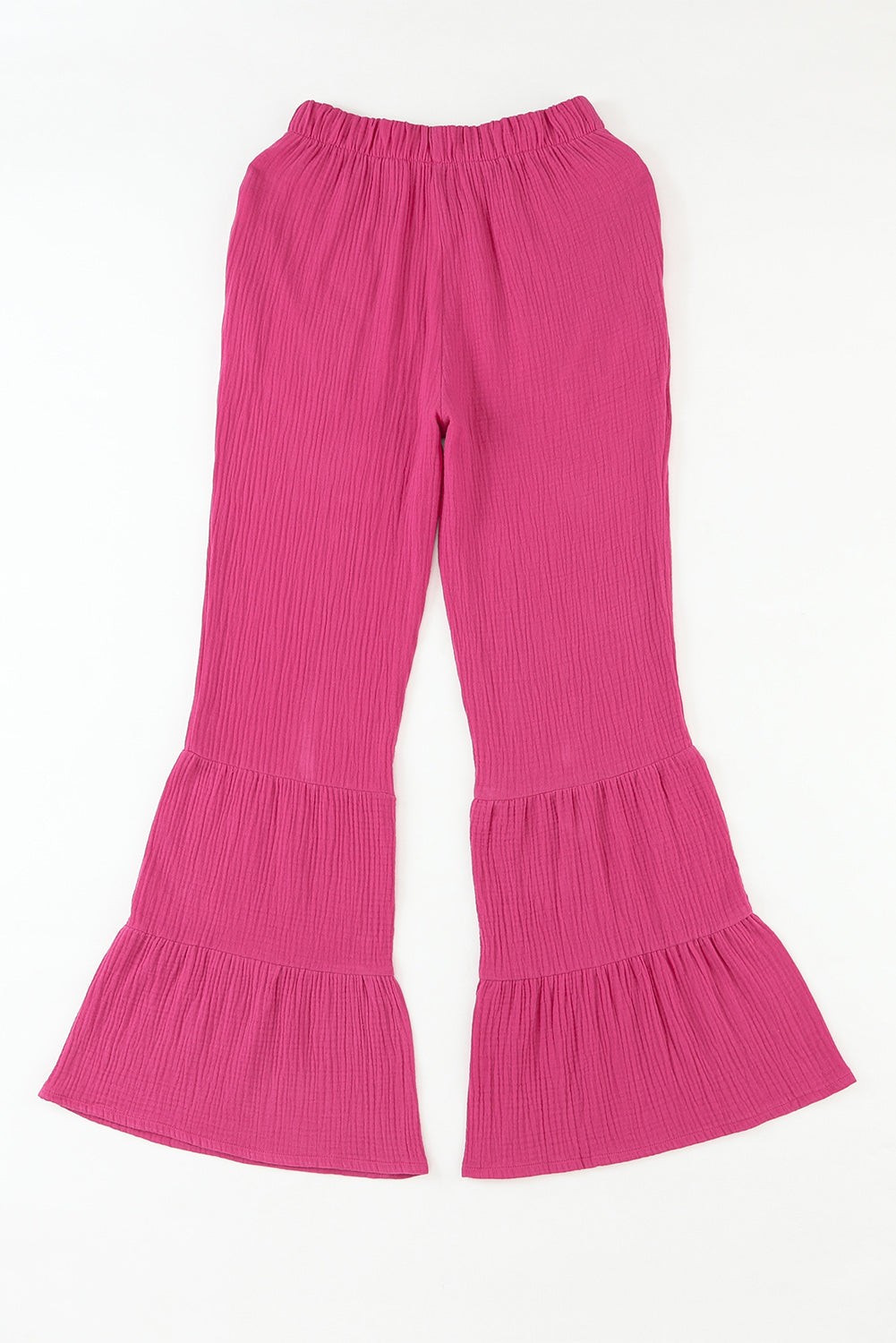 Green Ruffle High Waist Flared Pants
